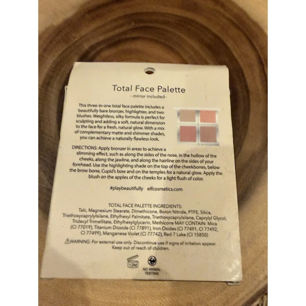 e.l.f. Beautifully Bare Natural Glow Face Palette Bronze Matte/Shimmer 0.56 oz